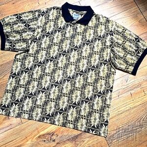 Windham POINTE Men's Black and Yellow Patterned Shirt